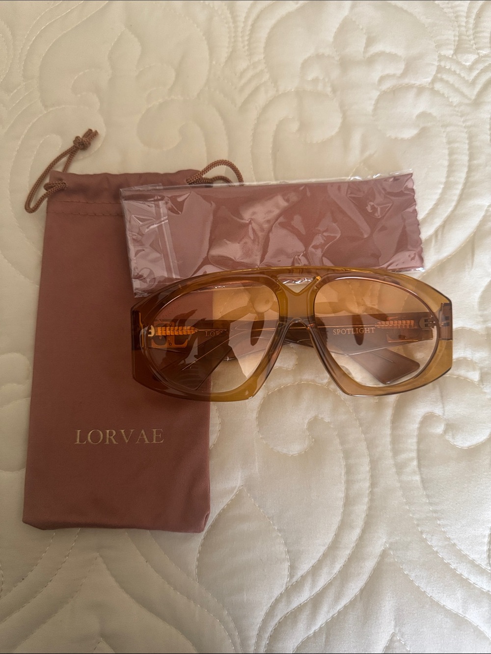 Amber Brown Oversized Shield Sunglasses for Women - Picture 3 of 3